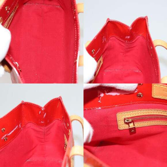 LOUIS VUITTON Monogram Vernis Reade PM Hand Bag Red Rouge M91088 - Picture 12 of 13